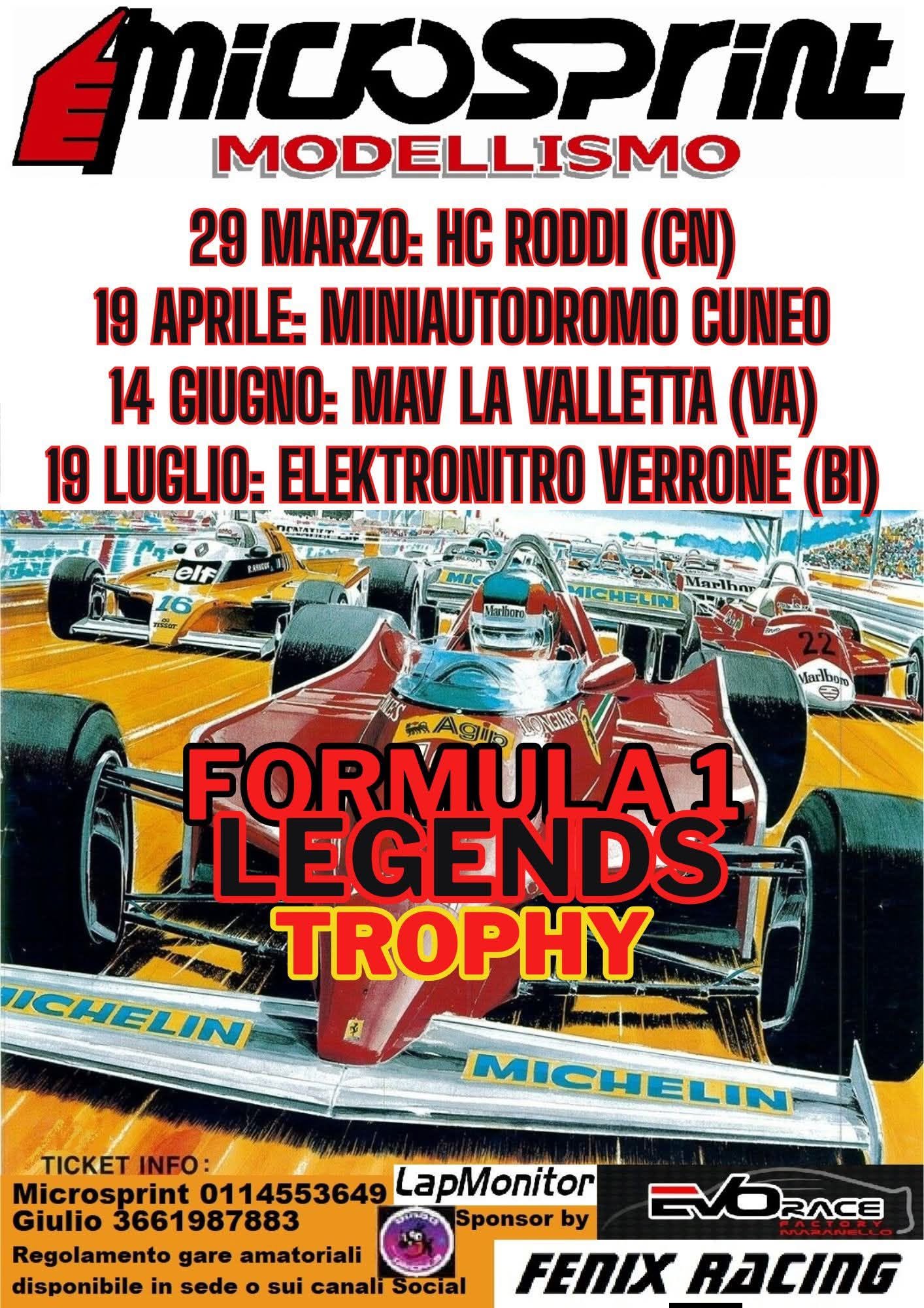 Calendario gare Formula 1 Legends Trophy